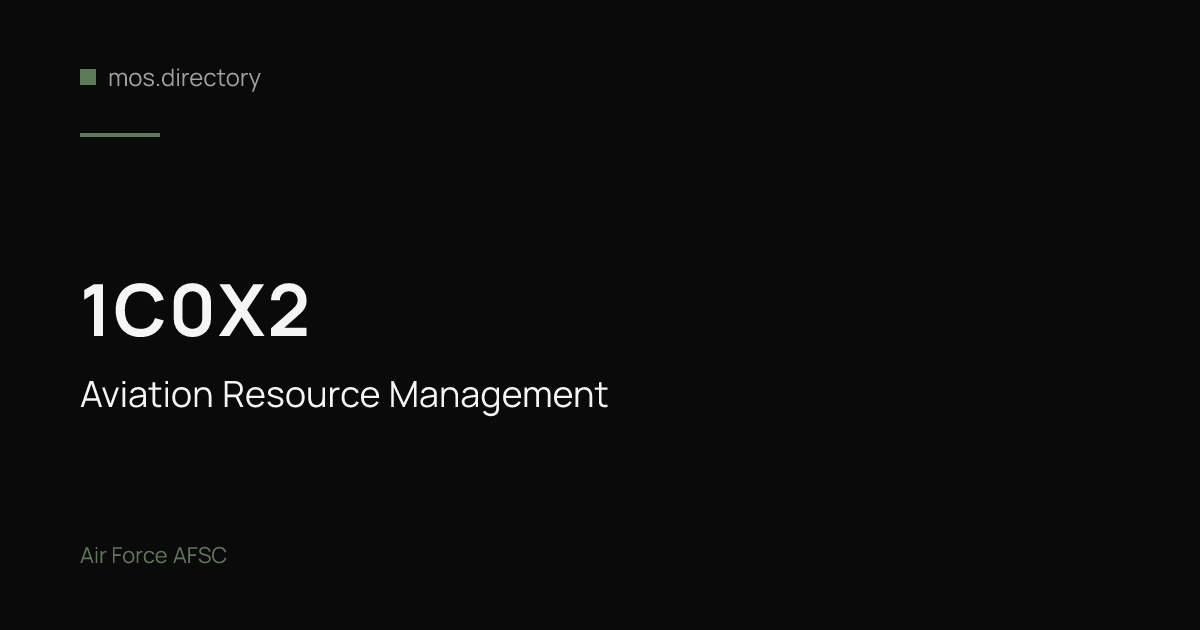 1C0X2 - Aviation Resource Management | Air Force