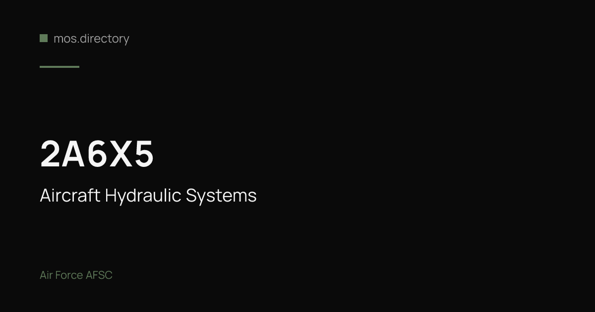 2A6X5 - Aircraft Hydraulic Systems | Air Force · mos.directory