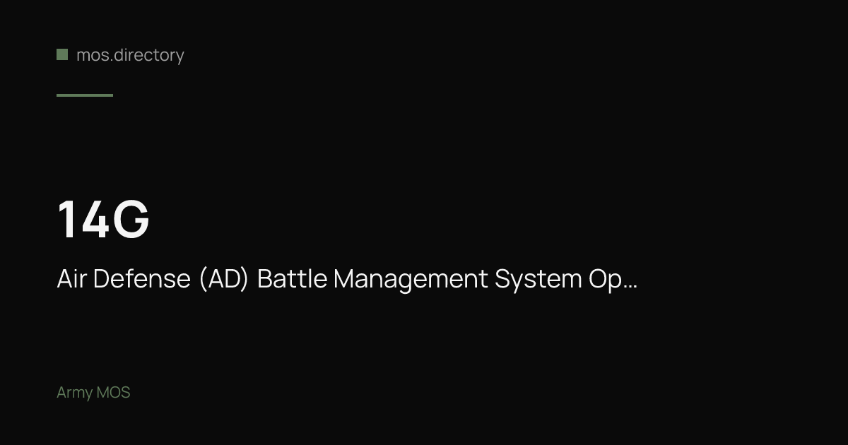 14G - Air Defense (AD) Battle Management System Operator | Army · mos ...