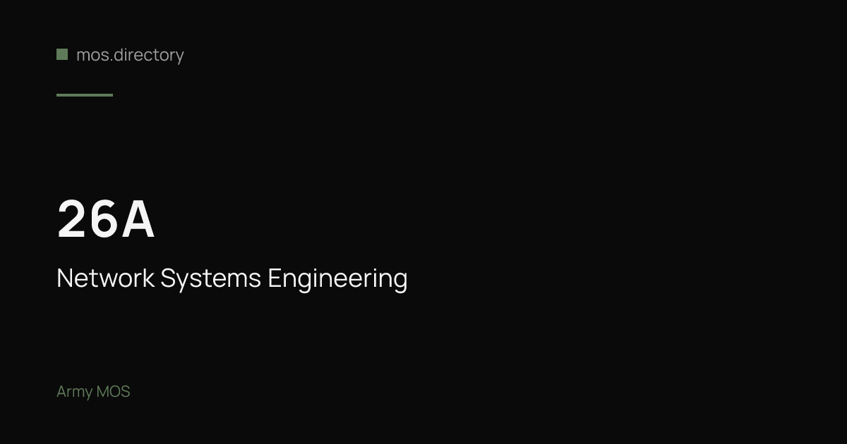 26A - Network Systems Engineering | Army