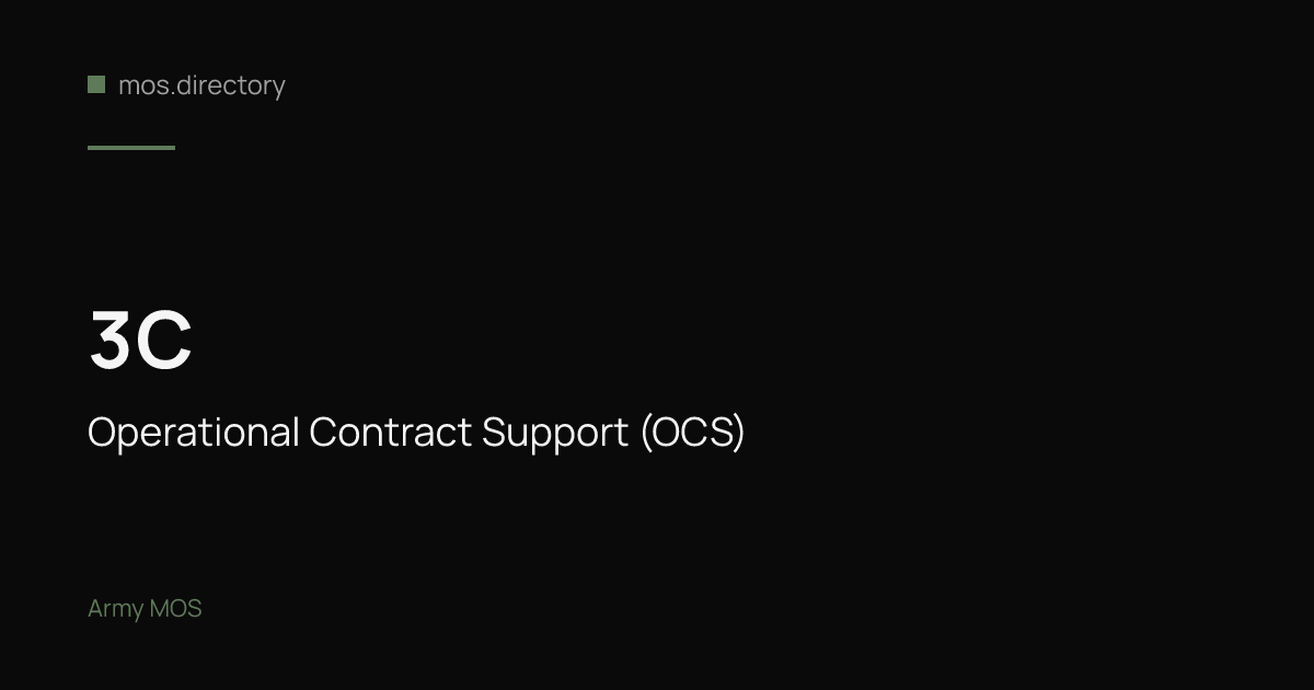3C - Operational Contract Support (OCS) | Army