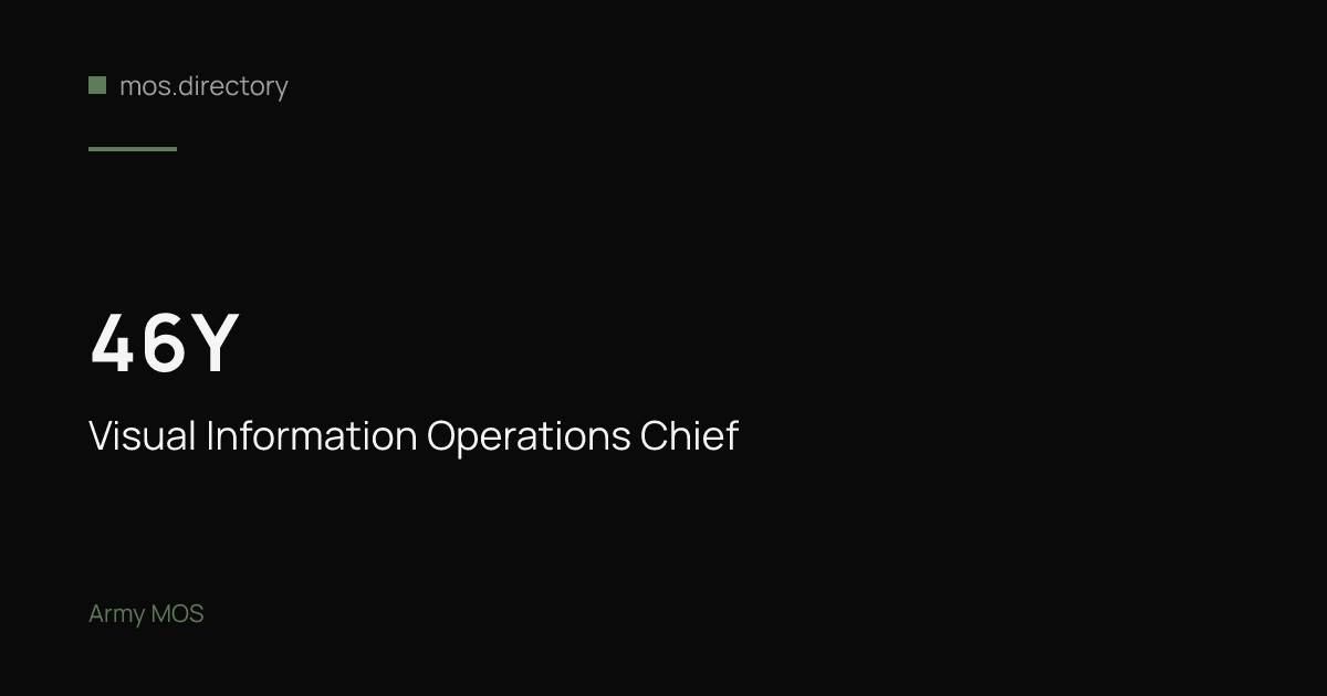 46Y - Visual Information Operations Chief | Army