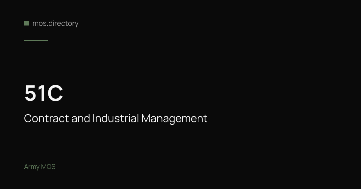 51C - Contract and Industrial Management | Army