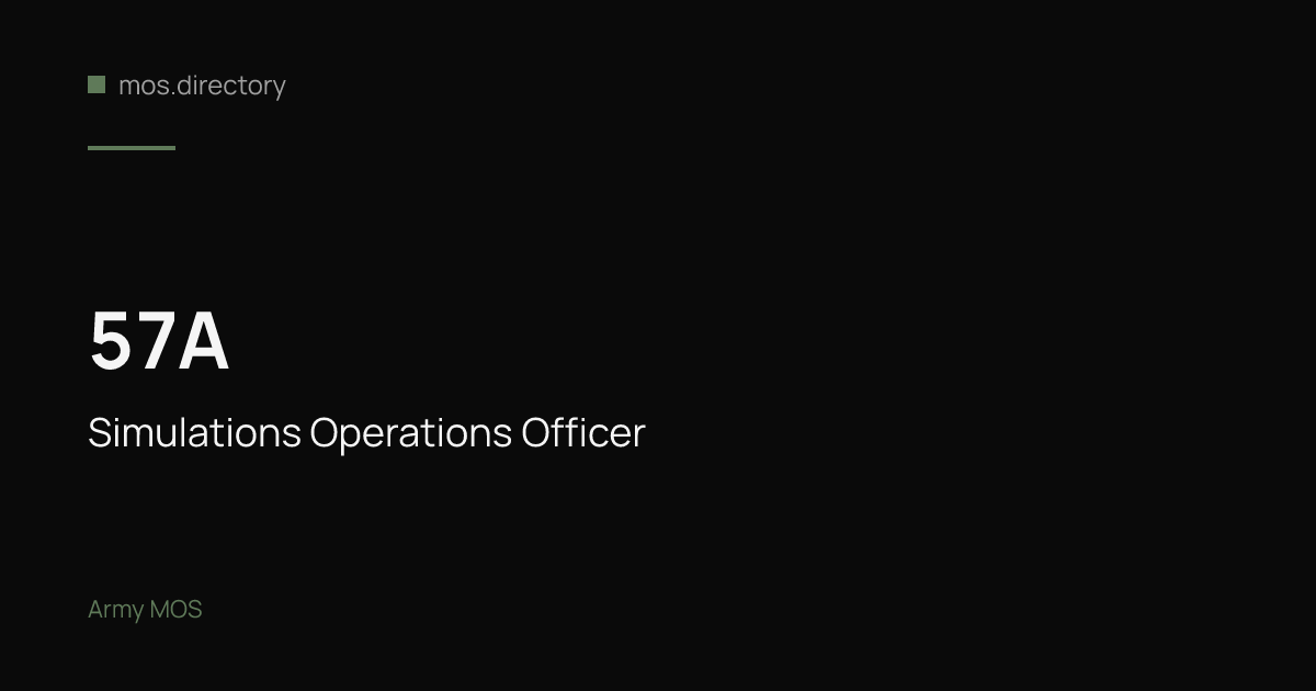 57A - Simulations Operations Officer | Army · mos.directory