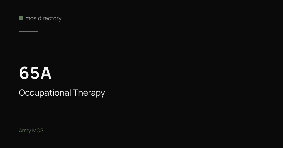 65A - Occupational Therapy | Army
