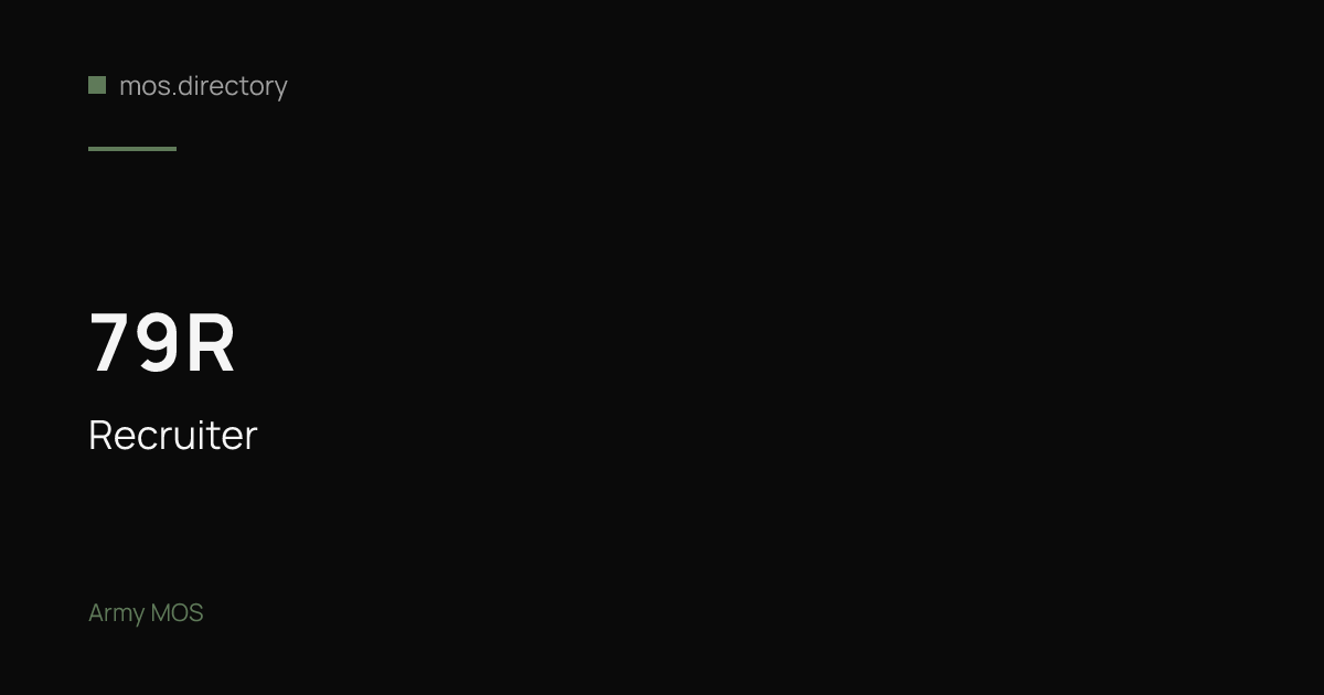 79R - Recruiter | Army