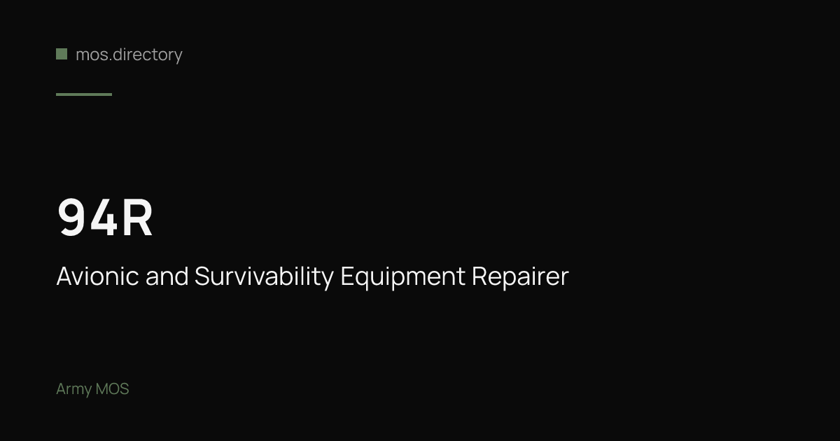 94R - Avionic and Survivability Equipment Repairer | Army · mos.directory