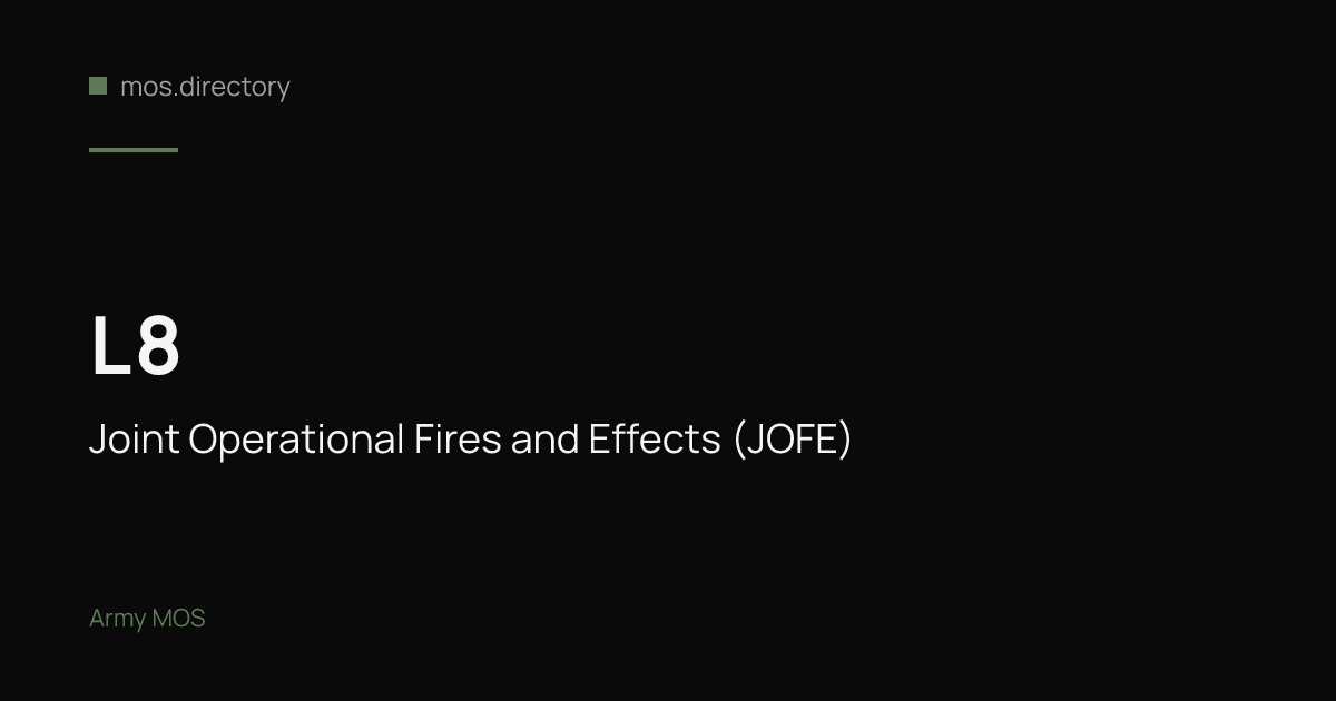 L8 - Joint Operational Fires and Effects (JOFE) | Army