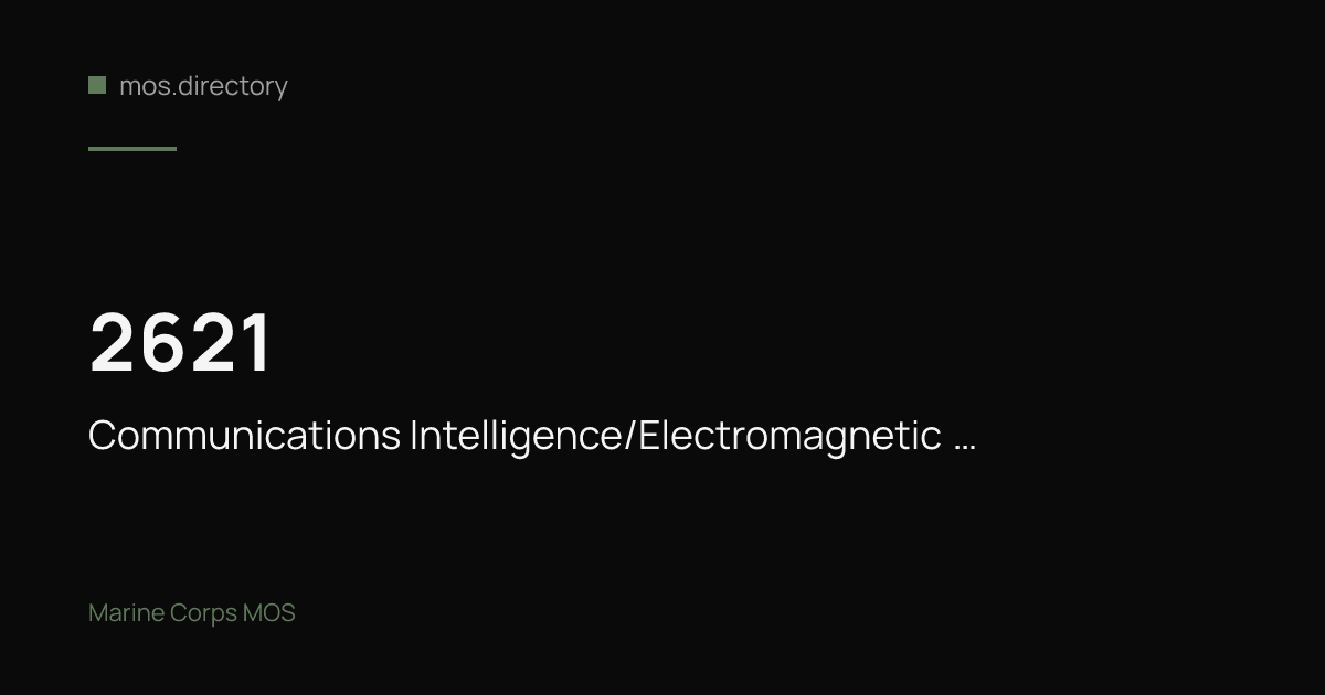 2621 - Communications Intelligence/Electromagnetic Warfare…