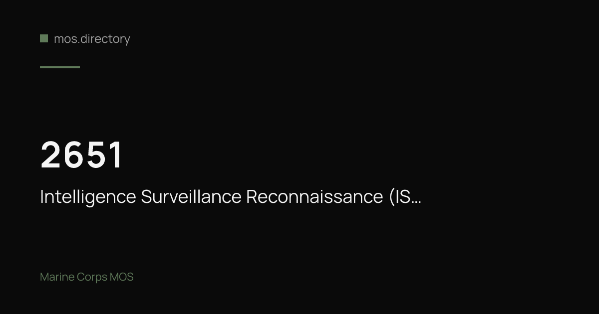 2651 - Intelligence Surveillance Reconnaissance (ISR) Systems Engineer ...