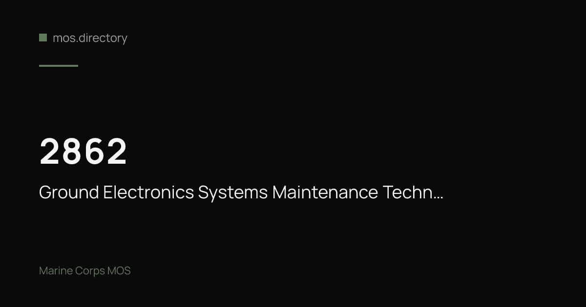 2862 - Ground Electronics Systems Maintenance Technician