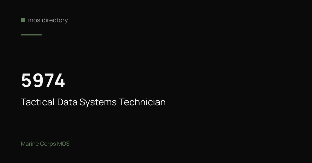 5974 - Tactical Data Systems Technician | Marine Corps · mos.directory