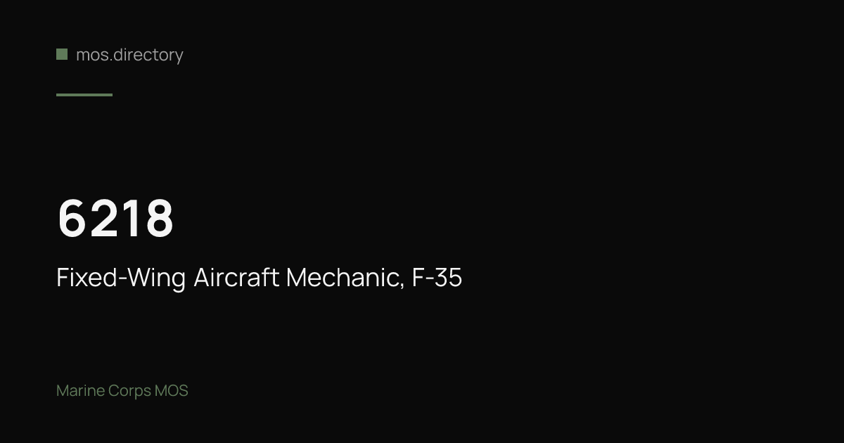 6218 - Fixed-Wing Aircraft Mechanic, F-35 | Marine Corps