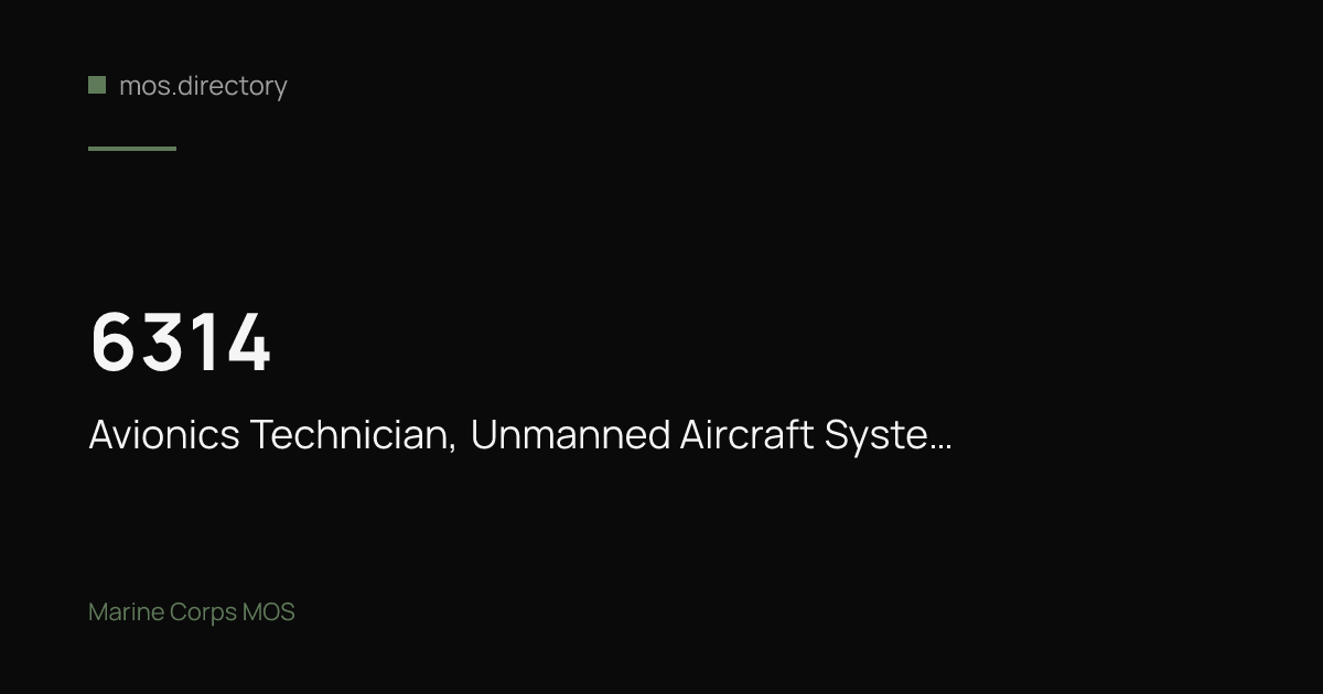6314 - Avionics/Maintenance Technician, Unmanned Aircraft…