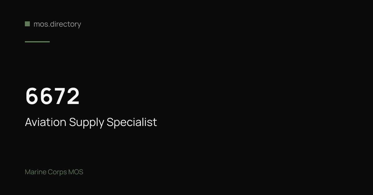 6672 - Aviation Supply Specialist | Marine Corps · mos.directory