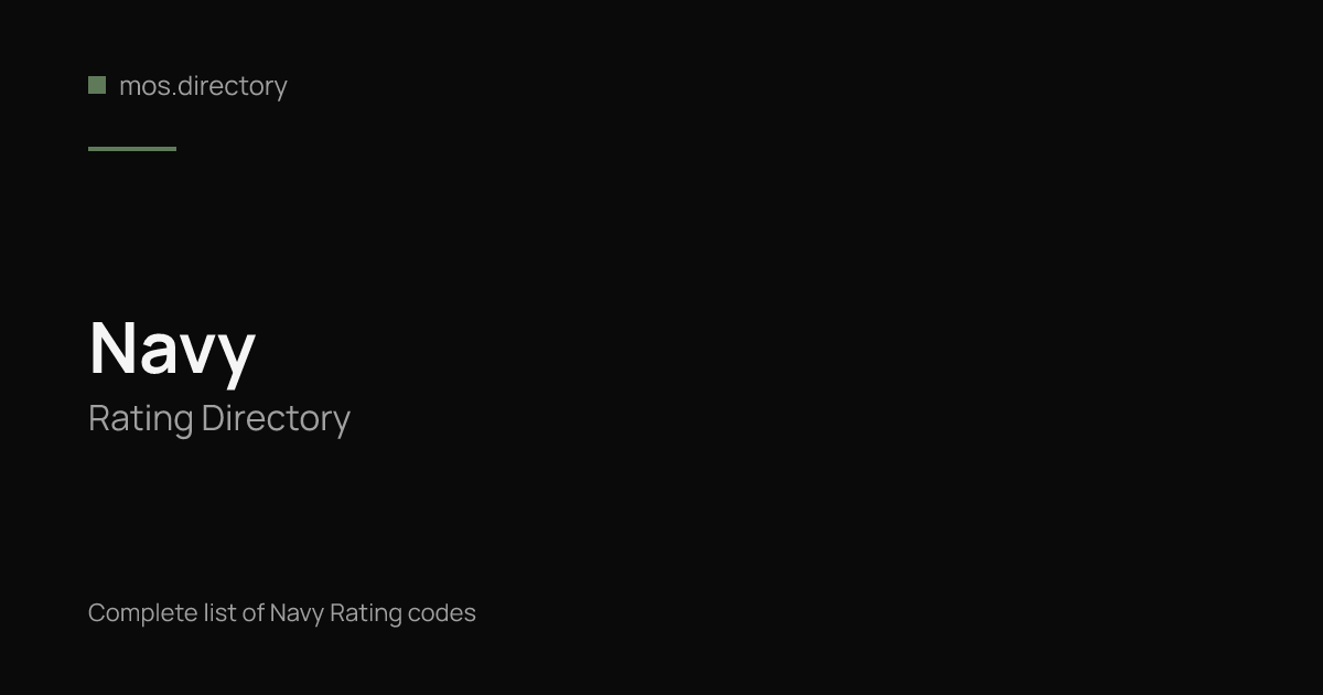 Navy Rating List & Codes · mos.directory