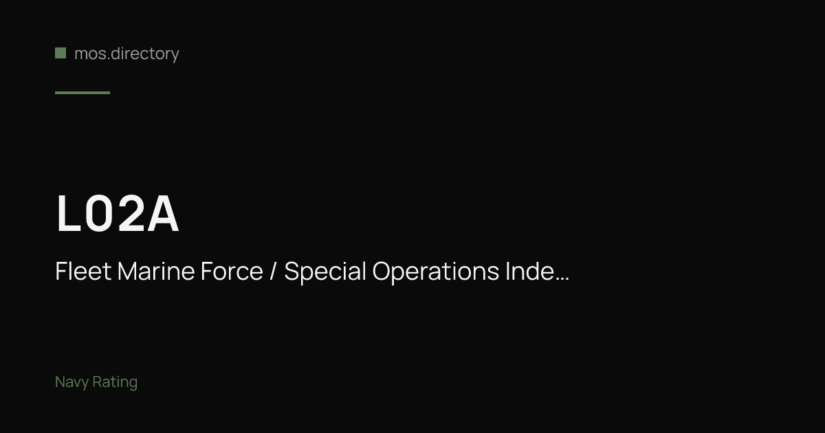 L02A - Fleet Marine Force / Special Operations Independent…